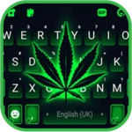 neon cannabis keyboard backgro android application logo